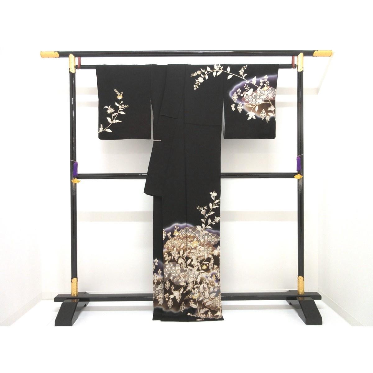 訪問着　友禅金彩加工　刺繍入りボカシ染