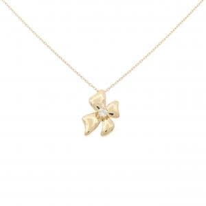 K18YG フラワー ダイヤモンド ネックレス 0.05CT