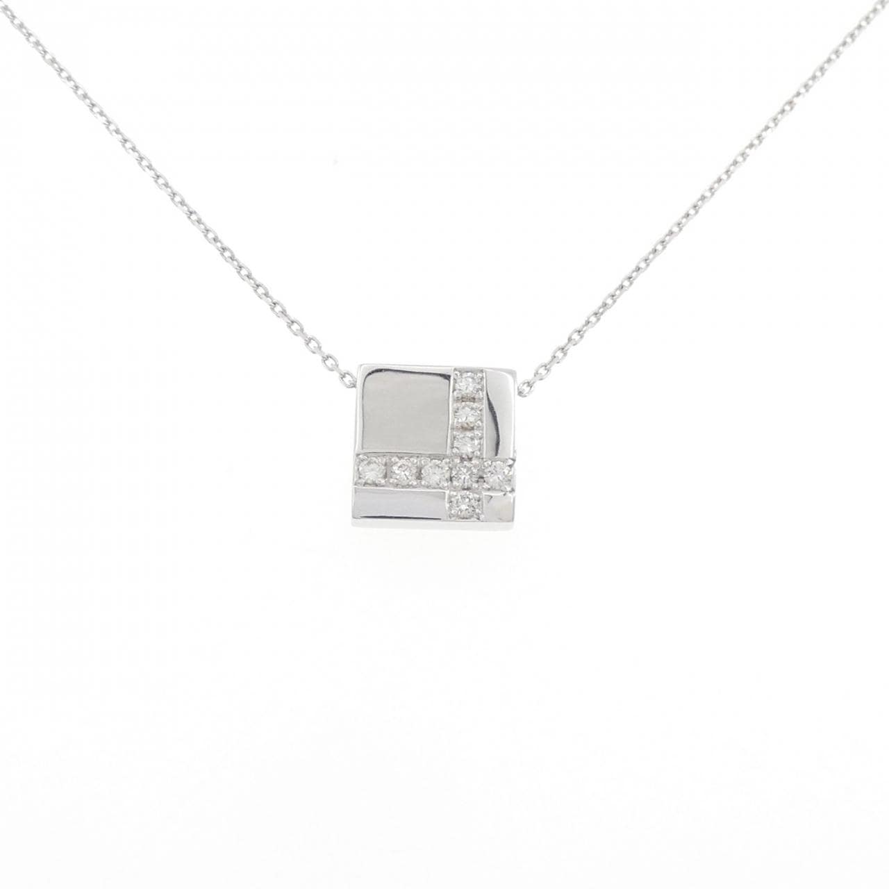 K18WG ダイヤモンド ネックレス 0.18CT