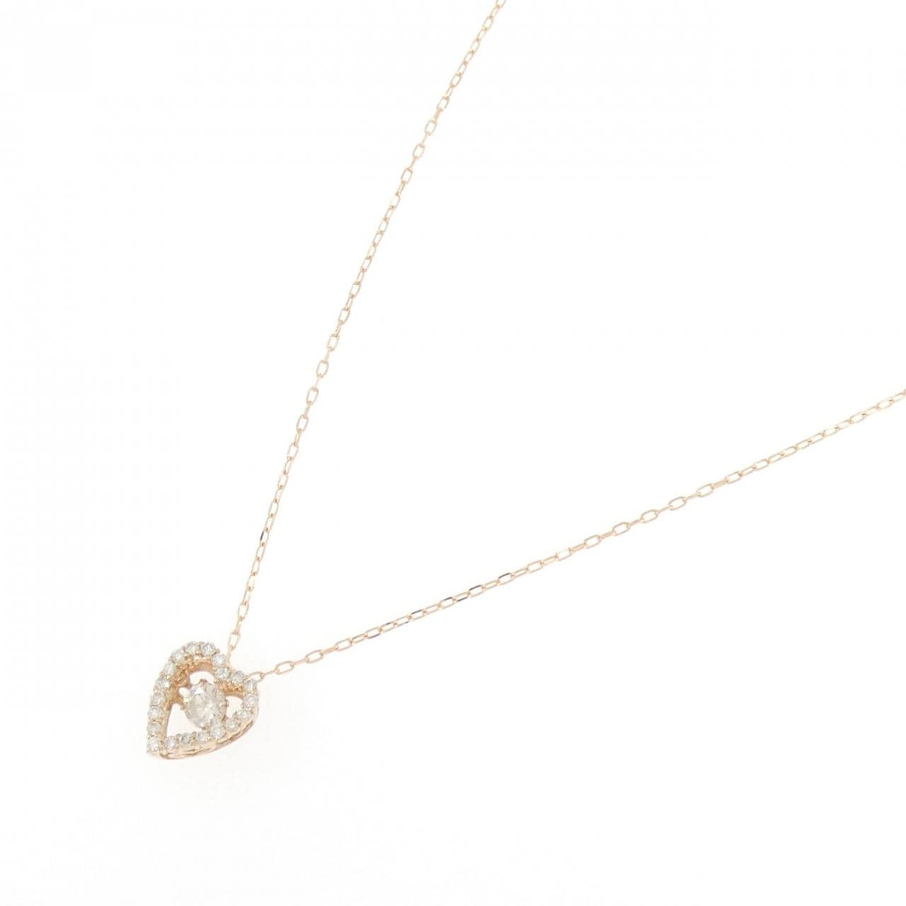 K18PG ハート ダイヤモンド ネックレス 0.20CT