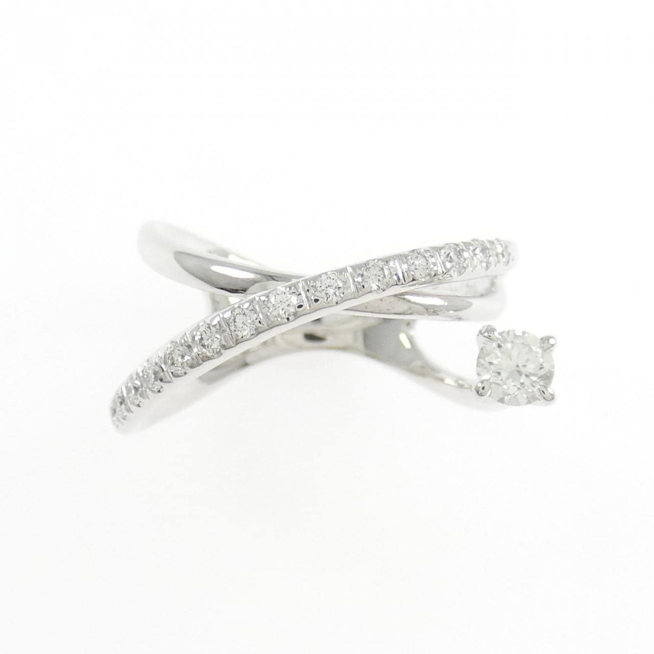 K18WG ダイヤモンド ピンキーリング 0.132CT