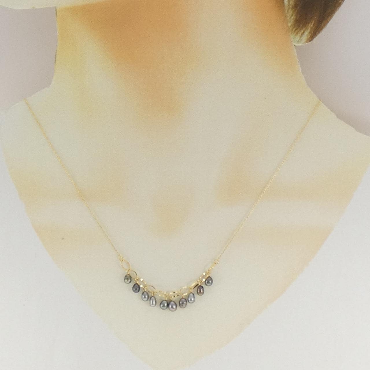 K18YG 黒蝶パール ネックレス