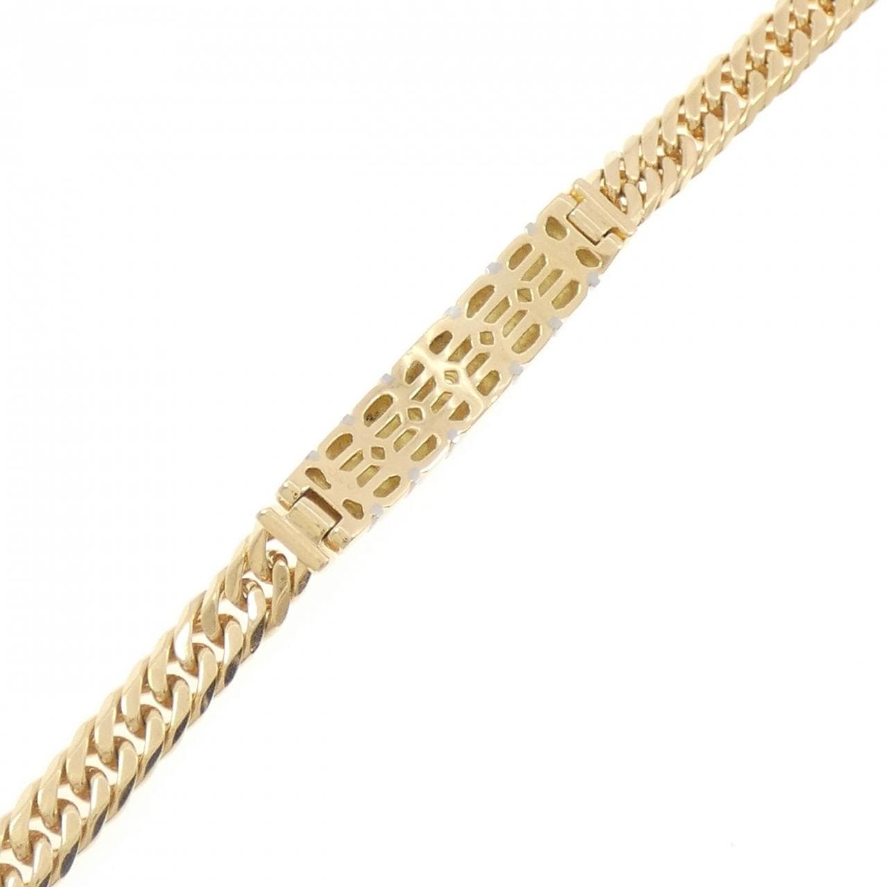 K18YG/PT850 ダイヤモンド ブレスレット 0.08CT