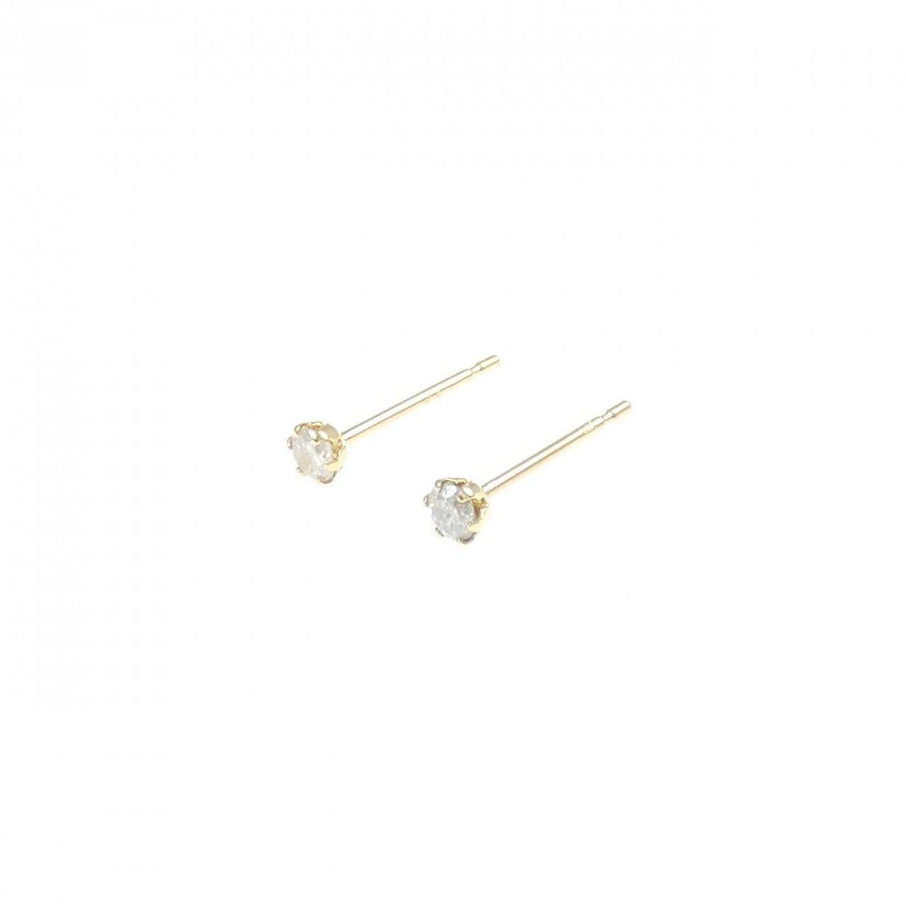 K18YG ソリティア ダイヤモンド ピアス 0.10CT