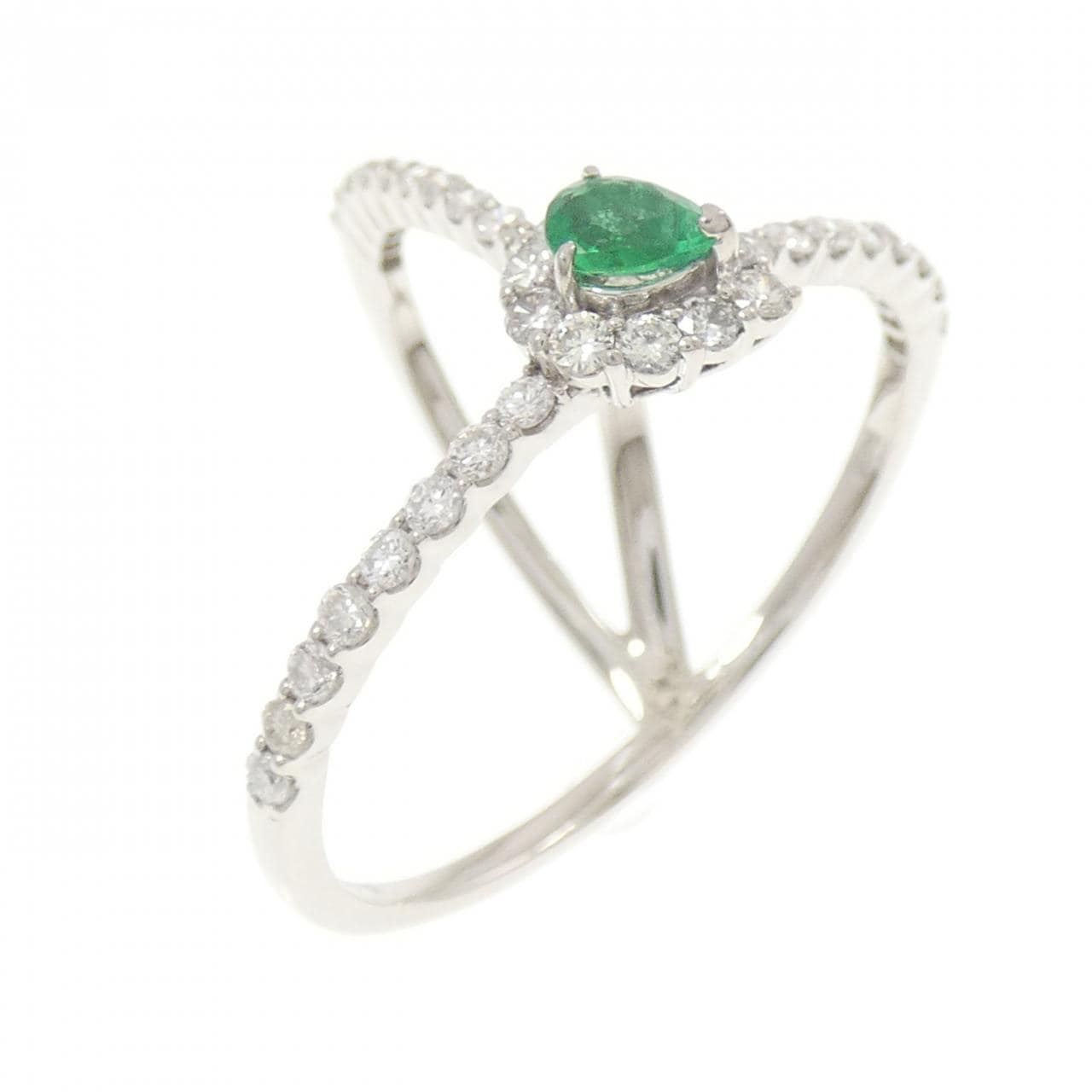 PT950 エメラルド リング 0.22CT
