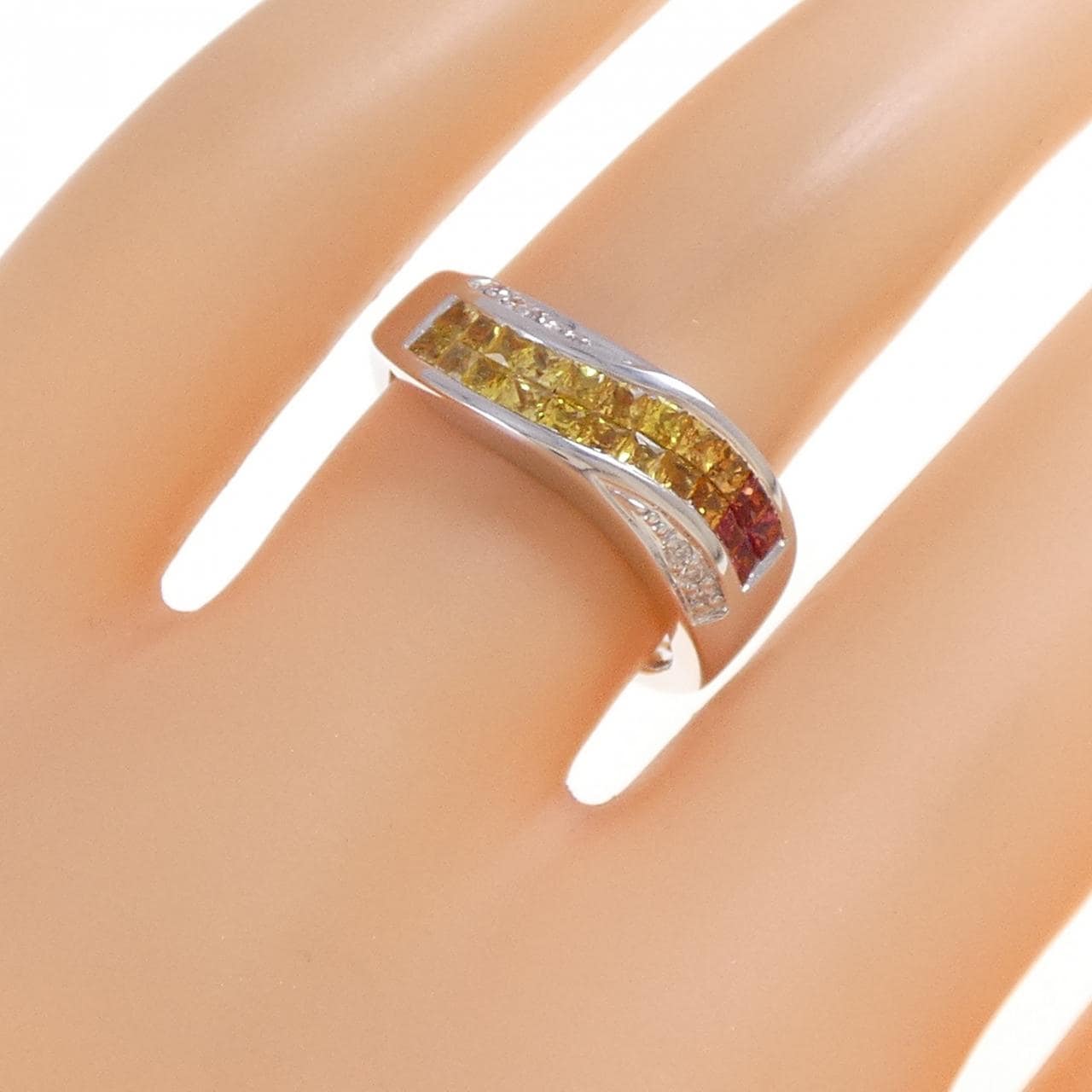 K18WG サファイヤ リング 0.70CT