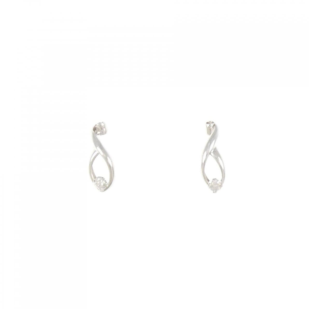 K14WG ダイヤモンド ピアス 0.04CT