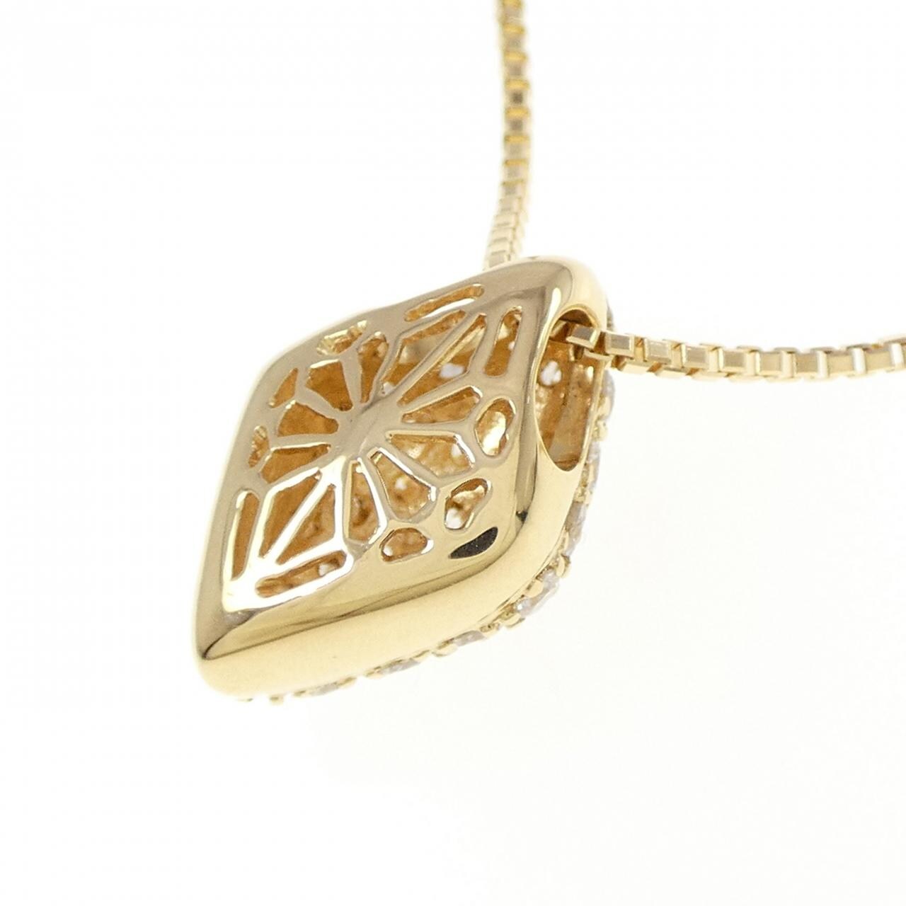 750YG/K18YG Pavé Diamond Necklace 1.01CT