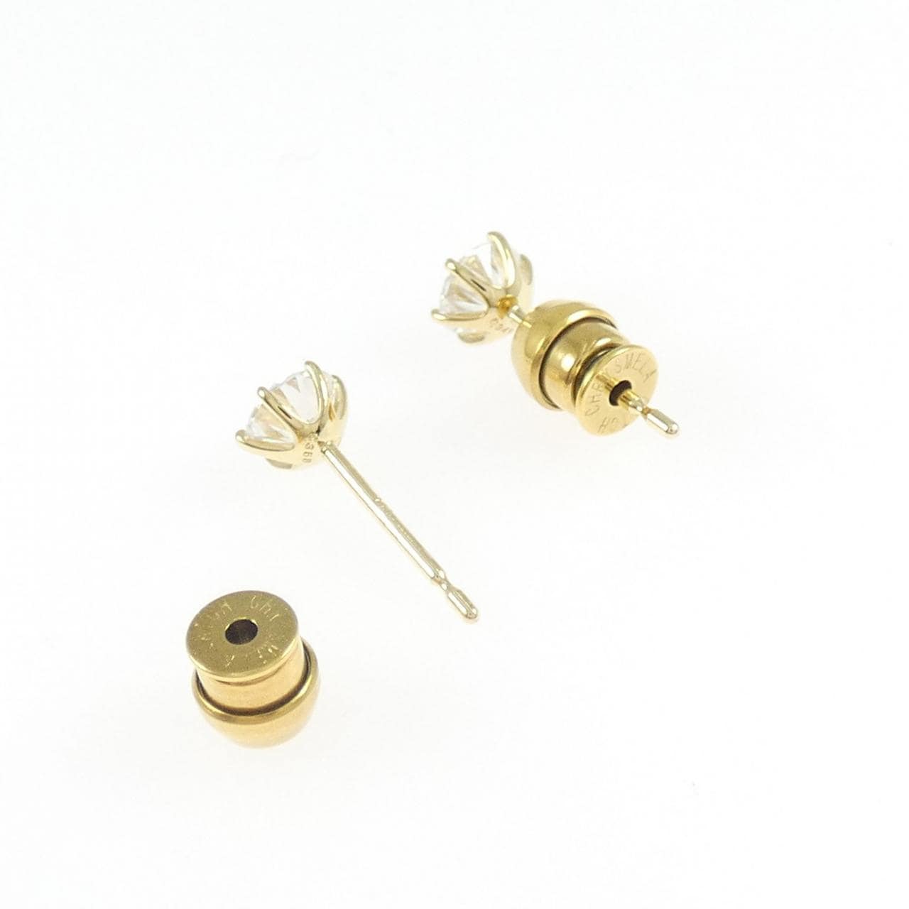 【リメイク】K18YG/ST ダイヤモンド ピアス 0.349CT 0.358CT E VS2 VG-GOOD