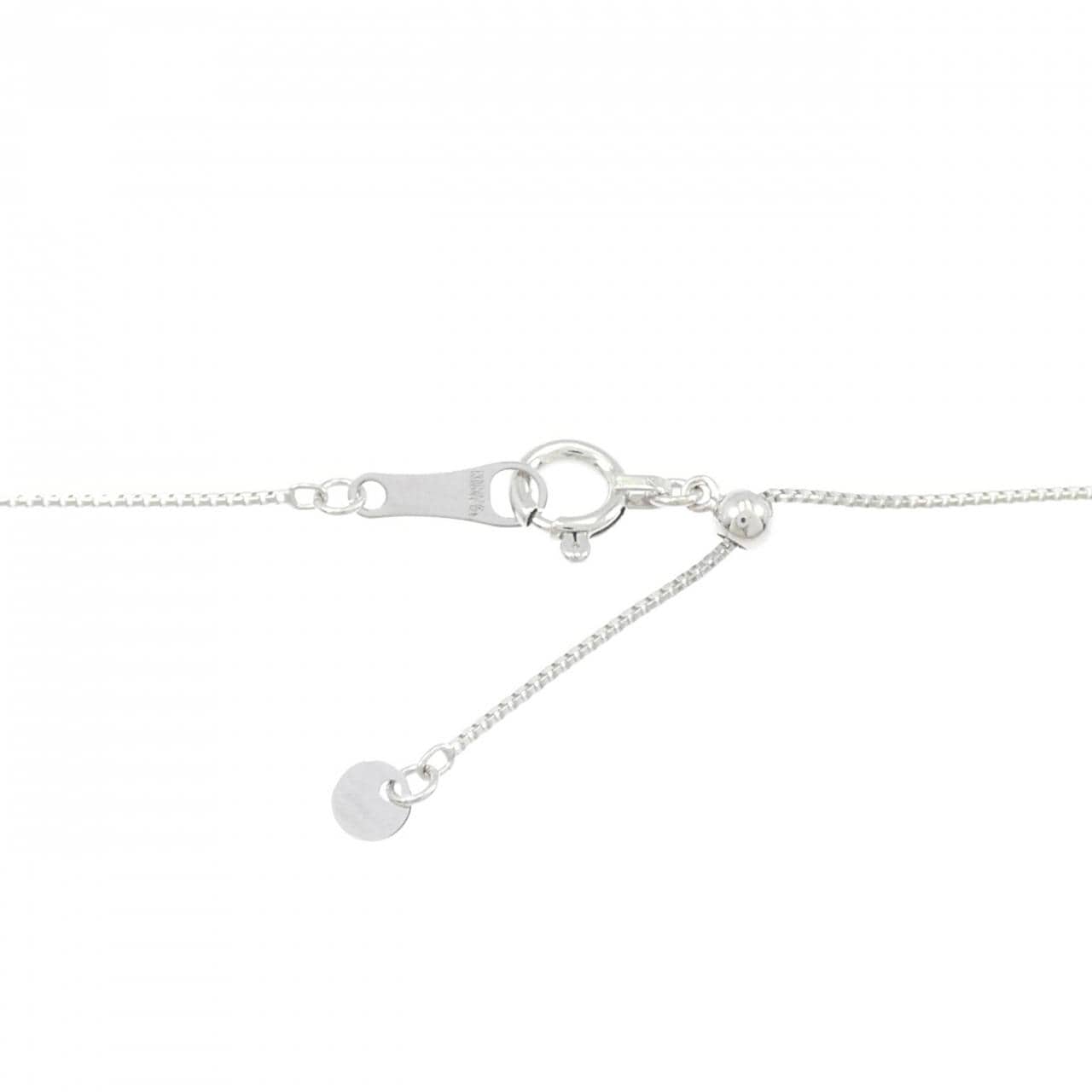 K18WG フラワー ダイヤモンド ネックレス 0.25CT