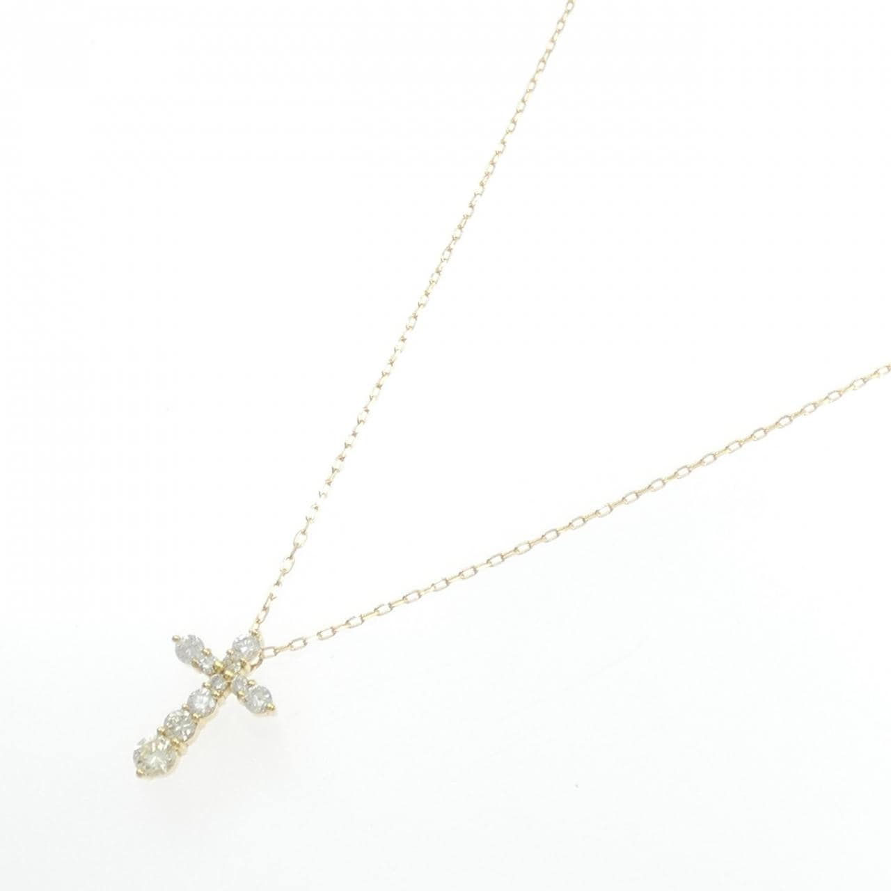 K18YG cross Diamond necklace 0.51CT