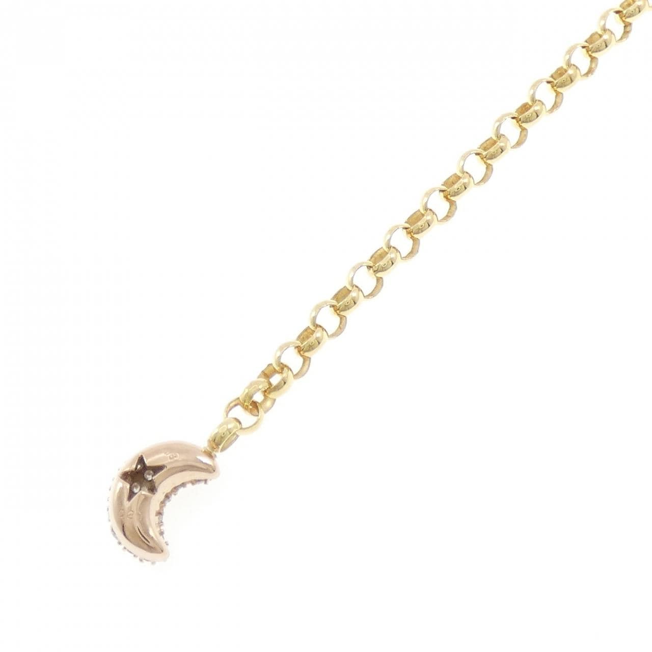 K18YG/K18PG ムーン ダイヤモンド ブレスレット 0.29CT