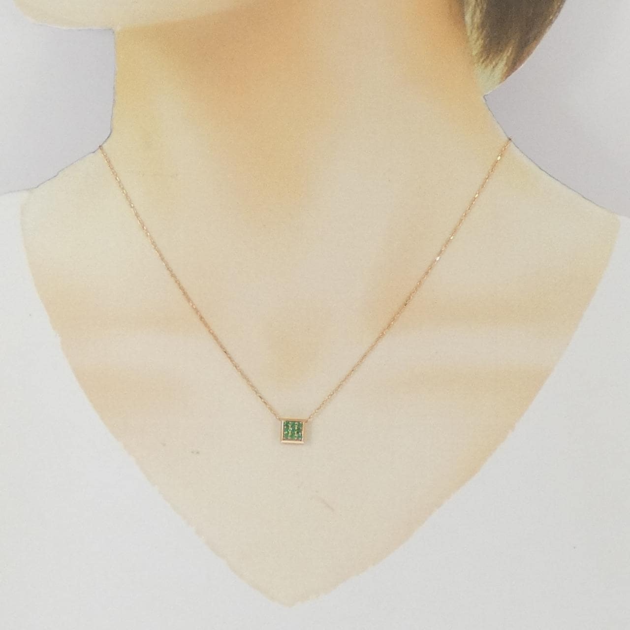 K18PG エメラルド ネックレス 0.10CT