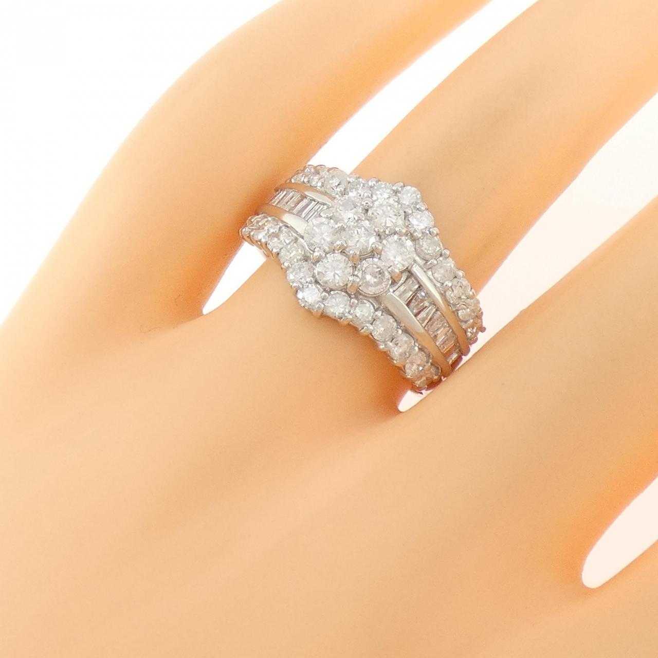PT900 フラワー ダイヤモンド リング 2.00CT