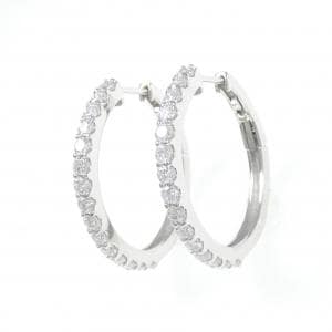 【新品】PT900 フープ ダイヤモンド ピアス 0.808CT