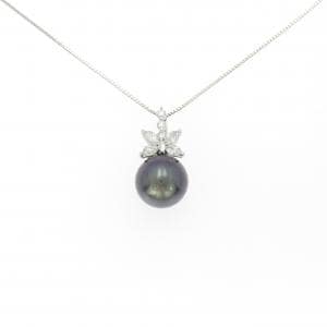 PT900/PT850 黒蝶パール ネックレス 11.4mm