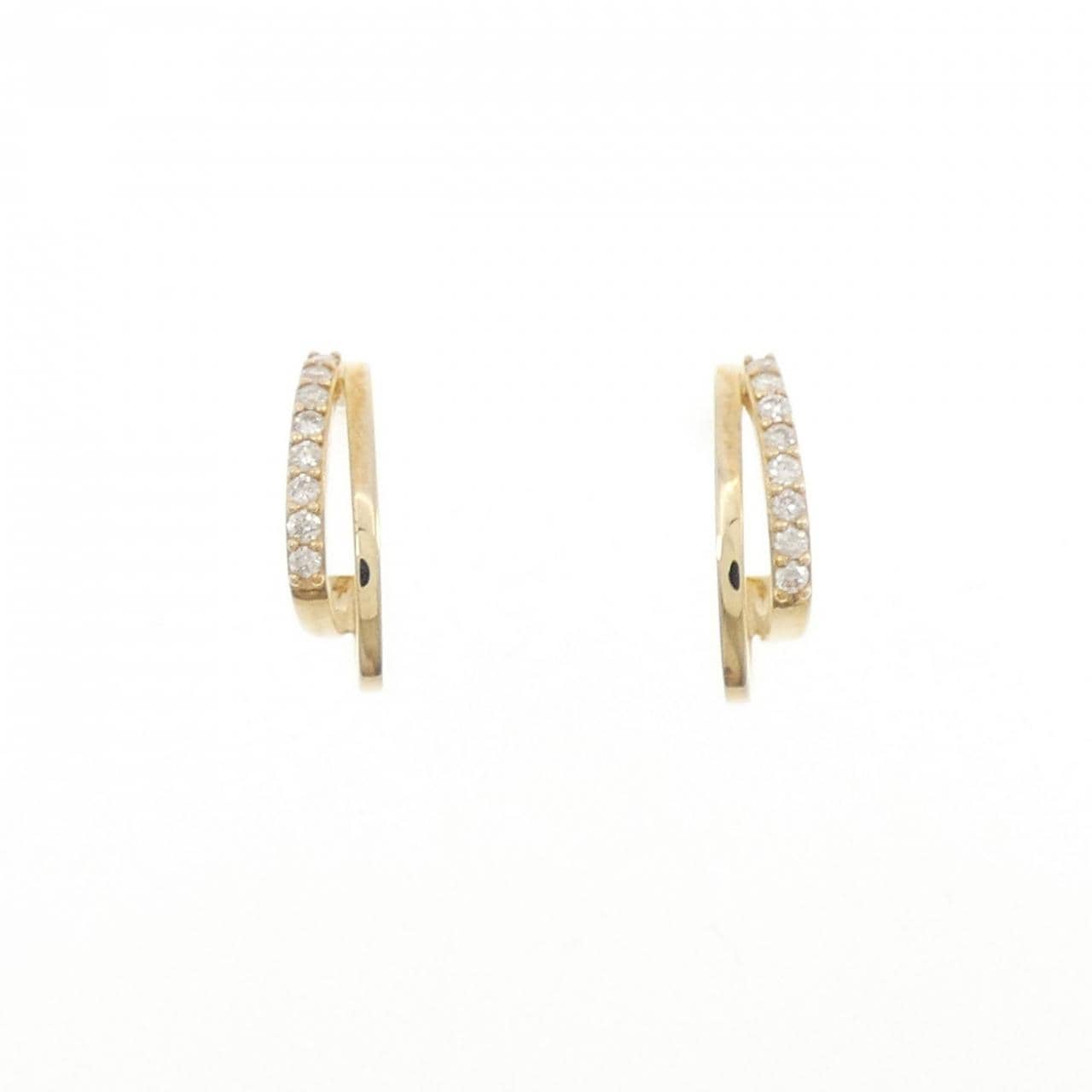 【新品】K10YG ダイヤモンド ピアス 0.08CT