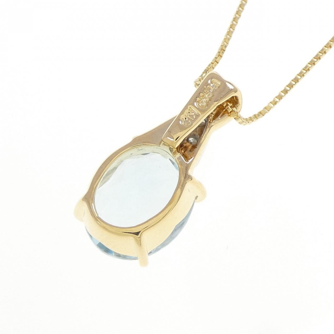 K18YG/PT900 アクアマリン ネックレス