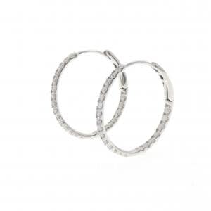 K18WG フープ ダイヤモンド ピアス 0.50CT