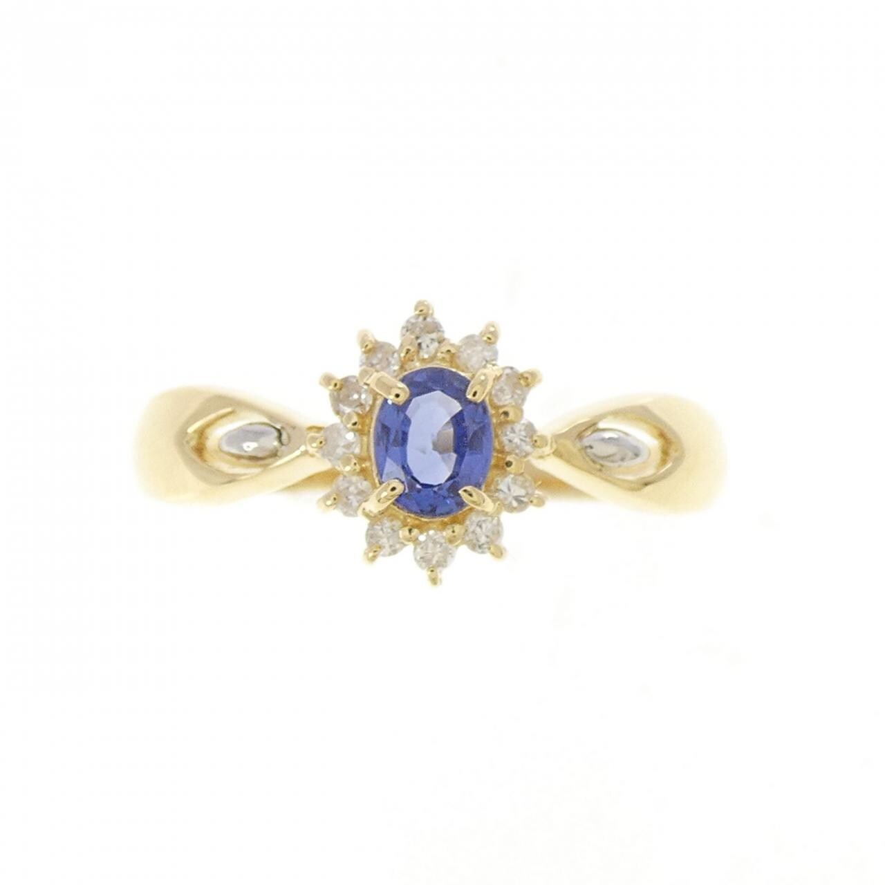 K18YG/PT900 サファイヤ リング 0.22CT