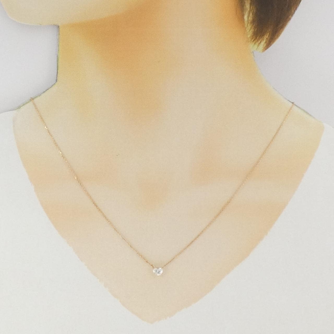 K18PG ダイヤモンド ネックレス 0.433CT E SI1 ハートシェイプ