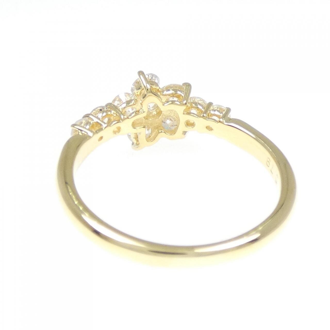 K18YG フラワー ダイヤモンド リング 0.79CT