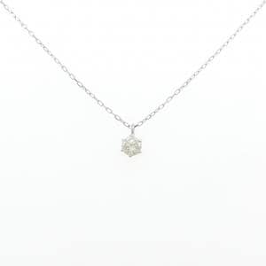 K18WG ソリティア ダイヤモンド ネックレス 0.323CT