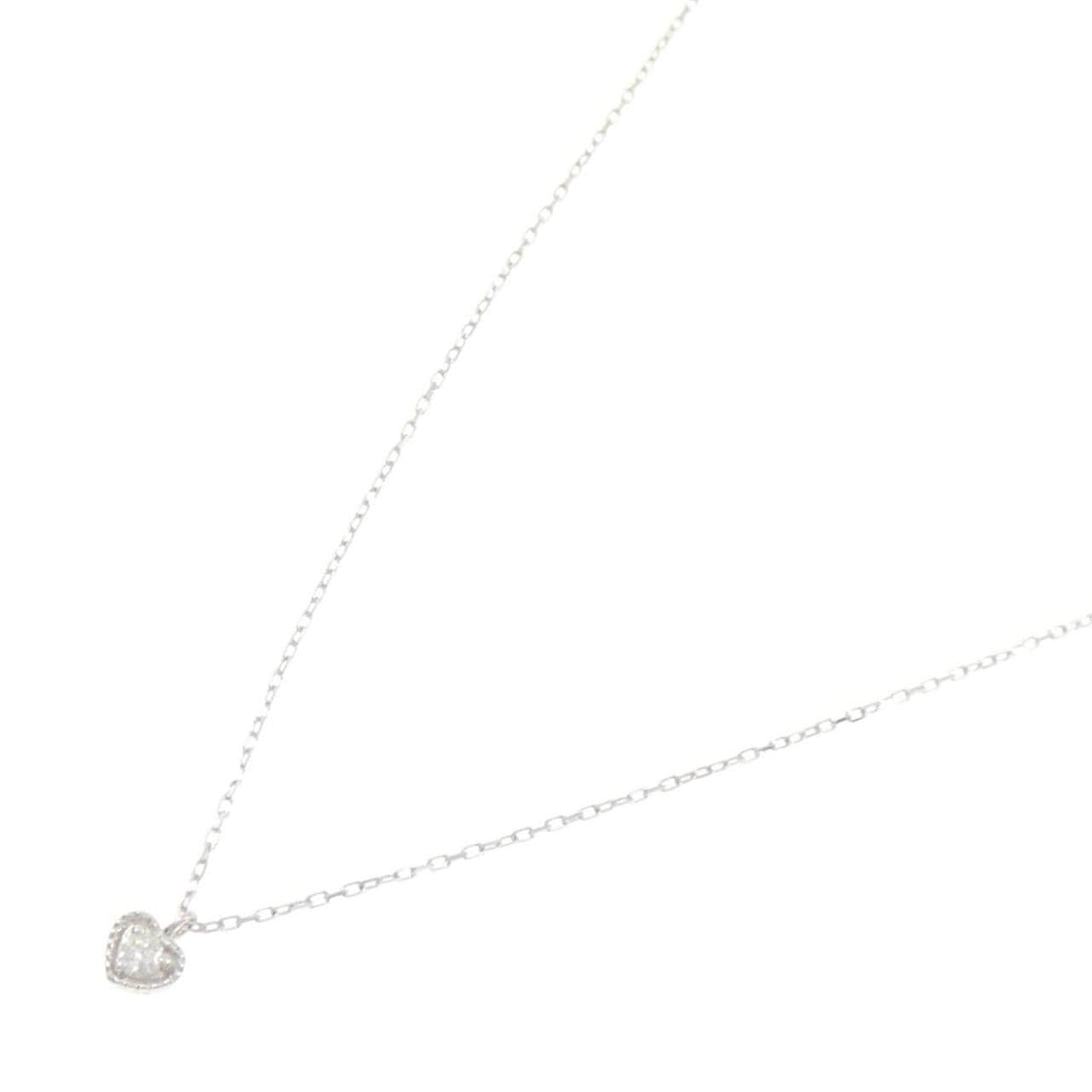 K10WG ハート ダイヤモンド ネックレス 0.05CT