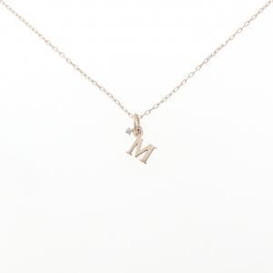 K14PG/K18PG イニシャルM ダイヤモンド ネックレス