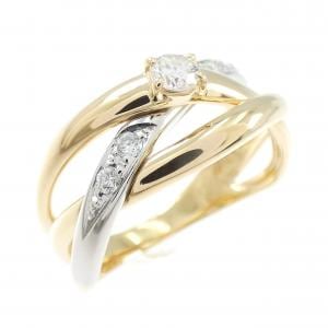 K18YG/PT900 ダイヤモンド リング 0.151CT