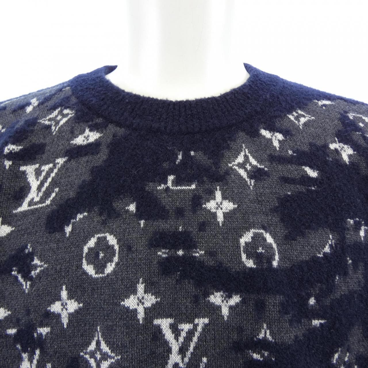ルイヴィトン LOUIS VUITTON ディストレストモノグラムクルーネック HKN03WZMB ニット