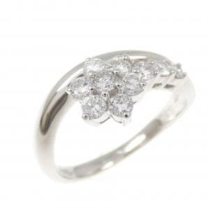 PT900 フラワー ダイヤモンド リング 0.50CT
