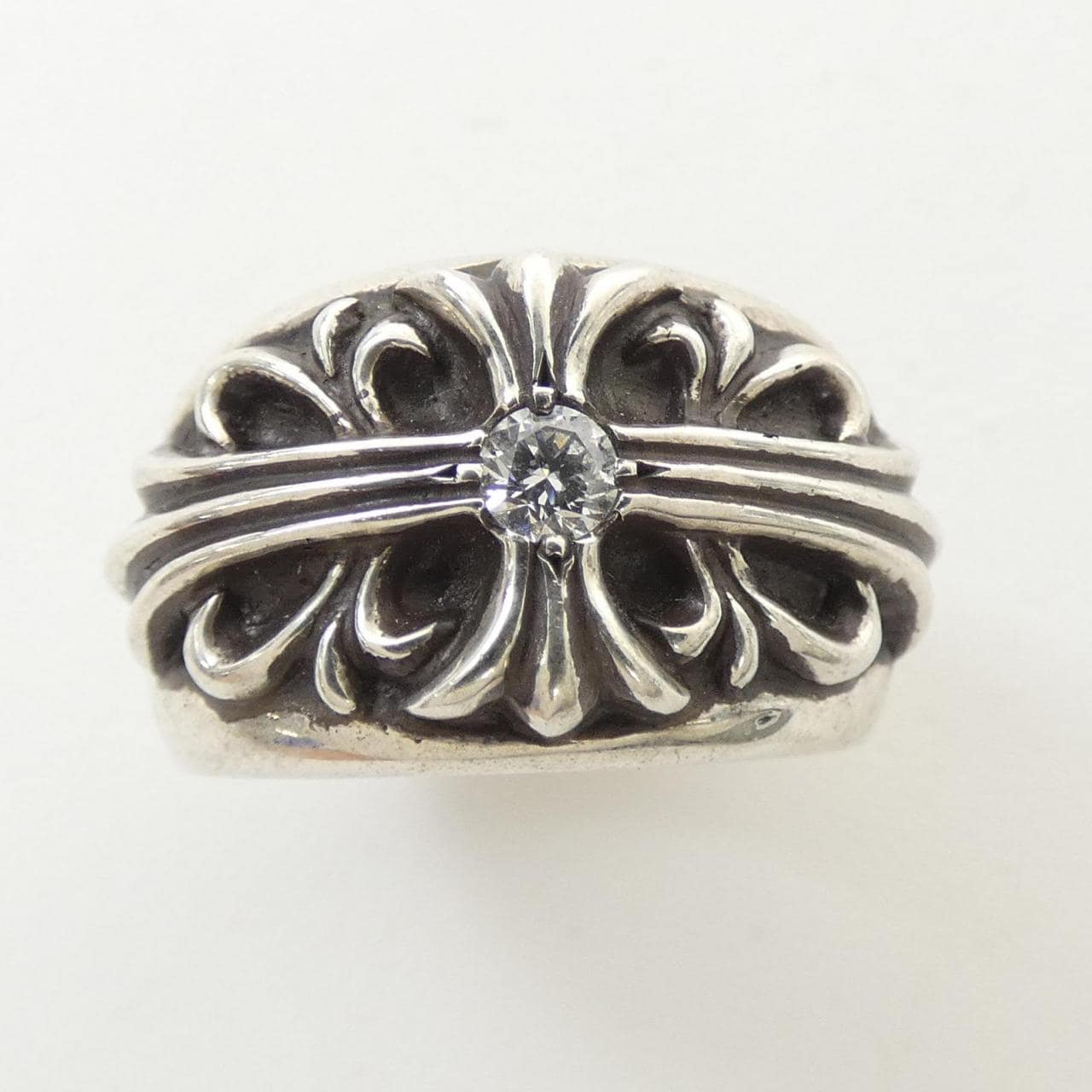 クロムハーツ CHROME HEARTS FLORAL CROSS DMND SNGL 207009009SLVXXX003 RING