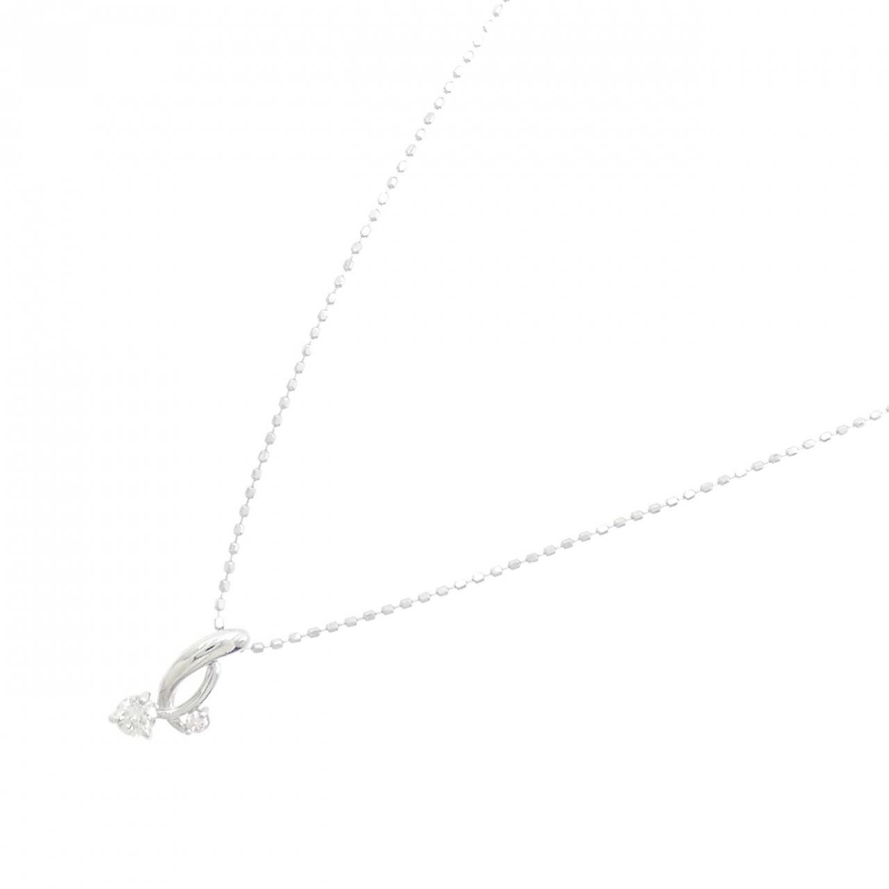 K18WG ダイヤモンド ネックレス 0.12CT