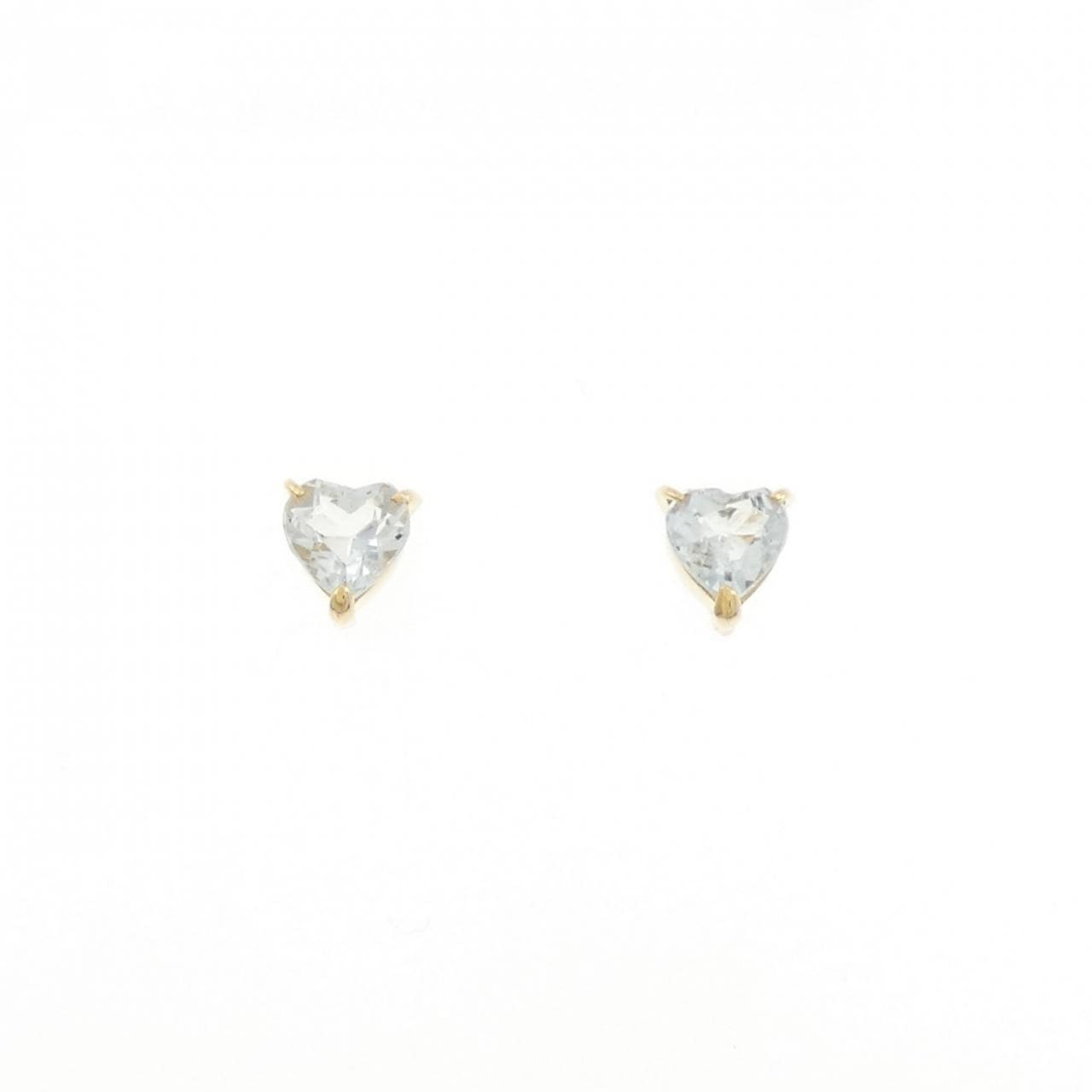 K18YG ハート アクアマリン ピアス