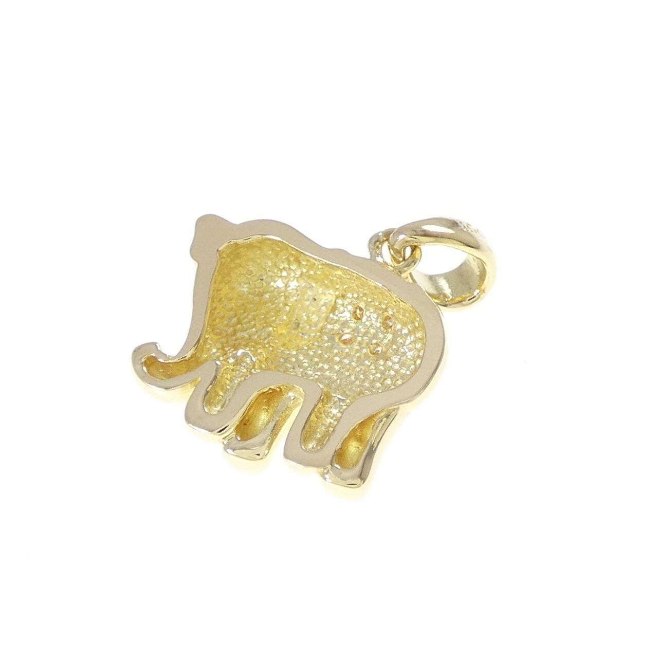 K18YG Elephant Diamond Pendant 0.01CT