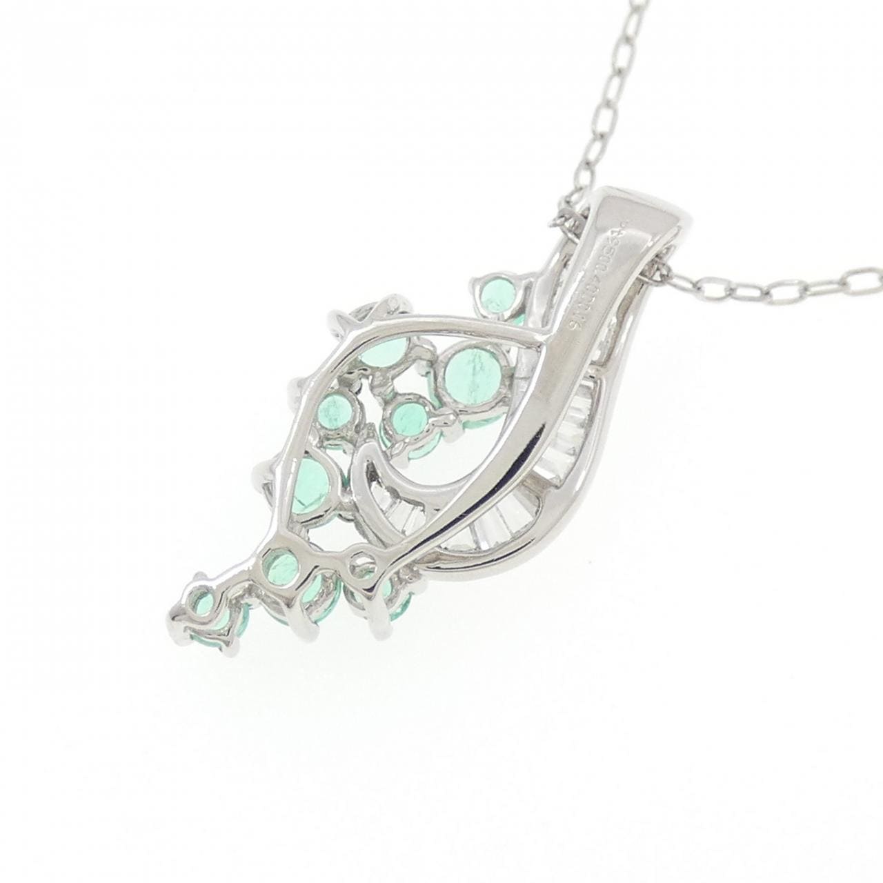 PT950/PT850 エメラルド ネックレス 0.40CT