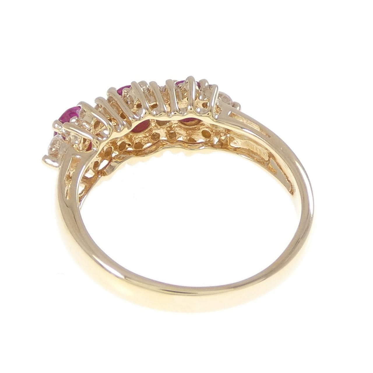 18KYG ルビー リング 0.80CT