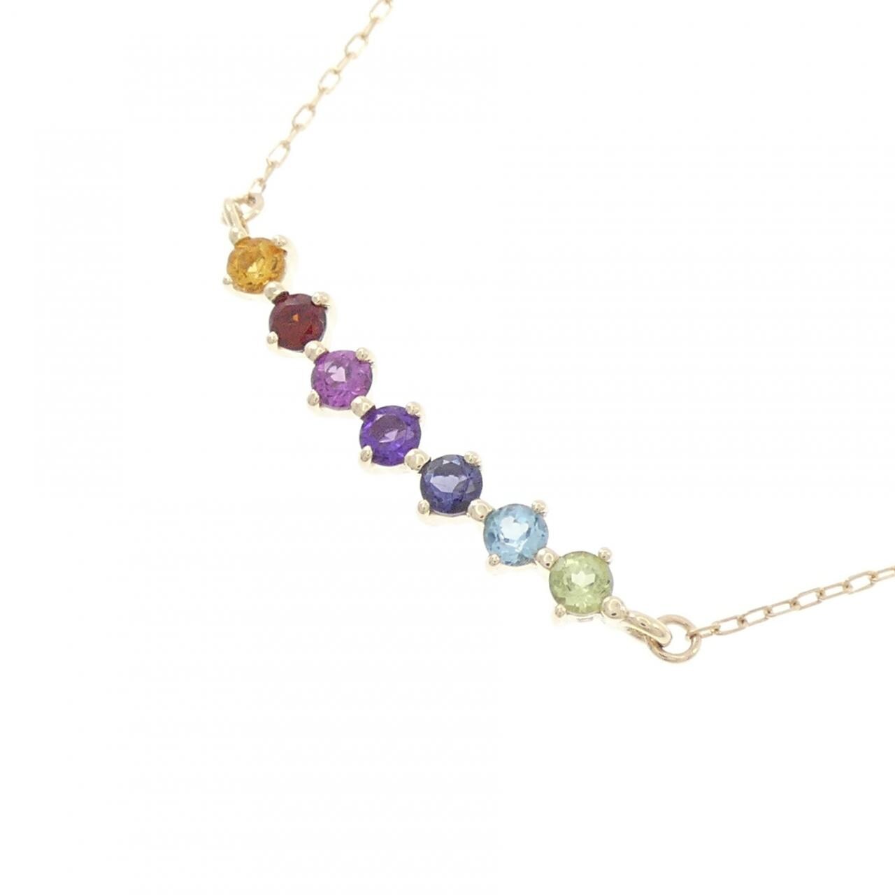 K10YG カラーストーン ネックレス
