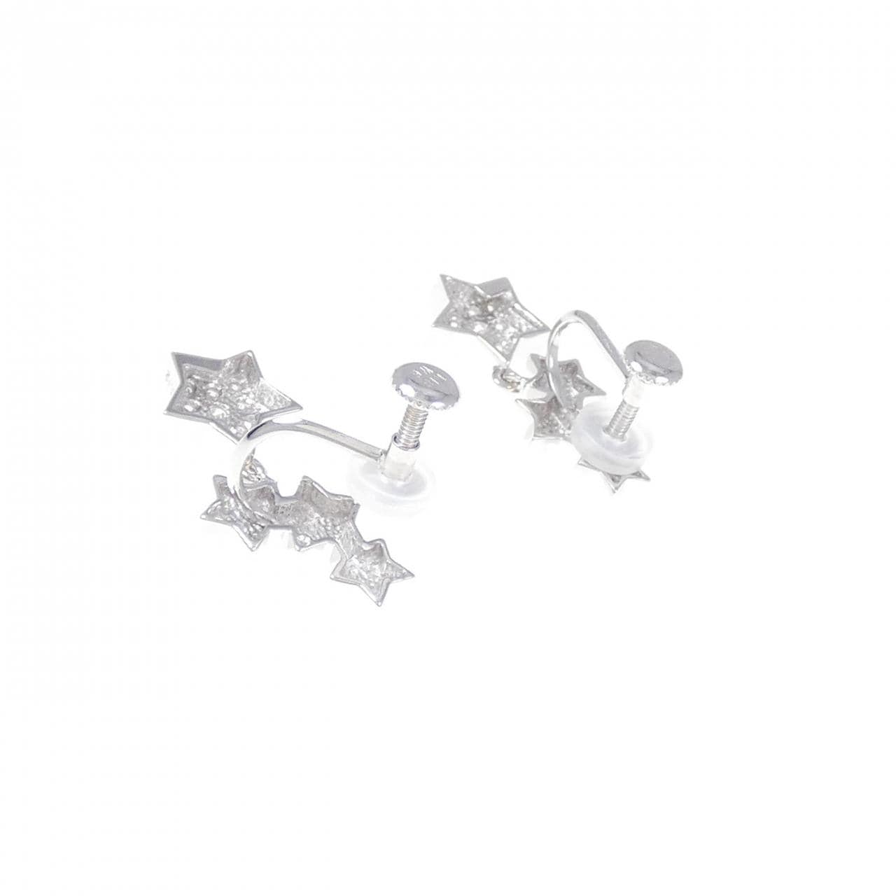 K18WG star Diamond earrings 0.24CT