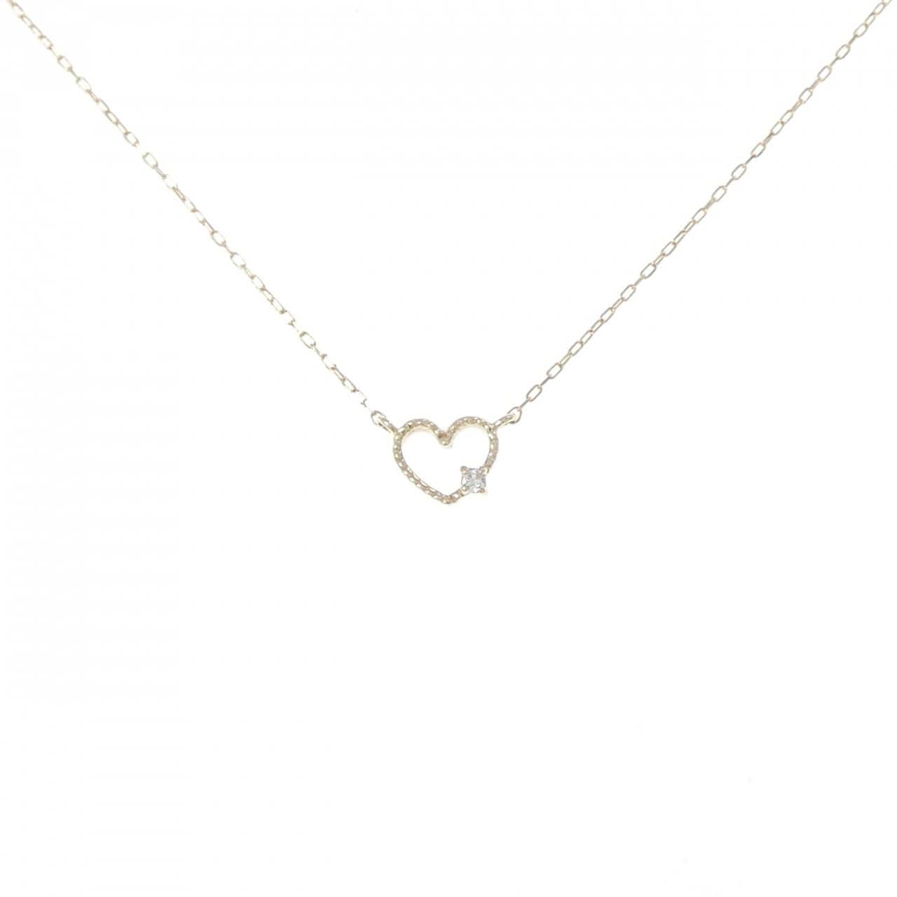 K10YG ハート ダイヤモンド ネックレス 0.01CT