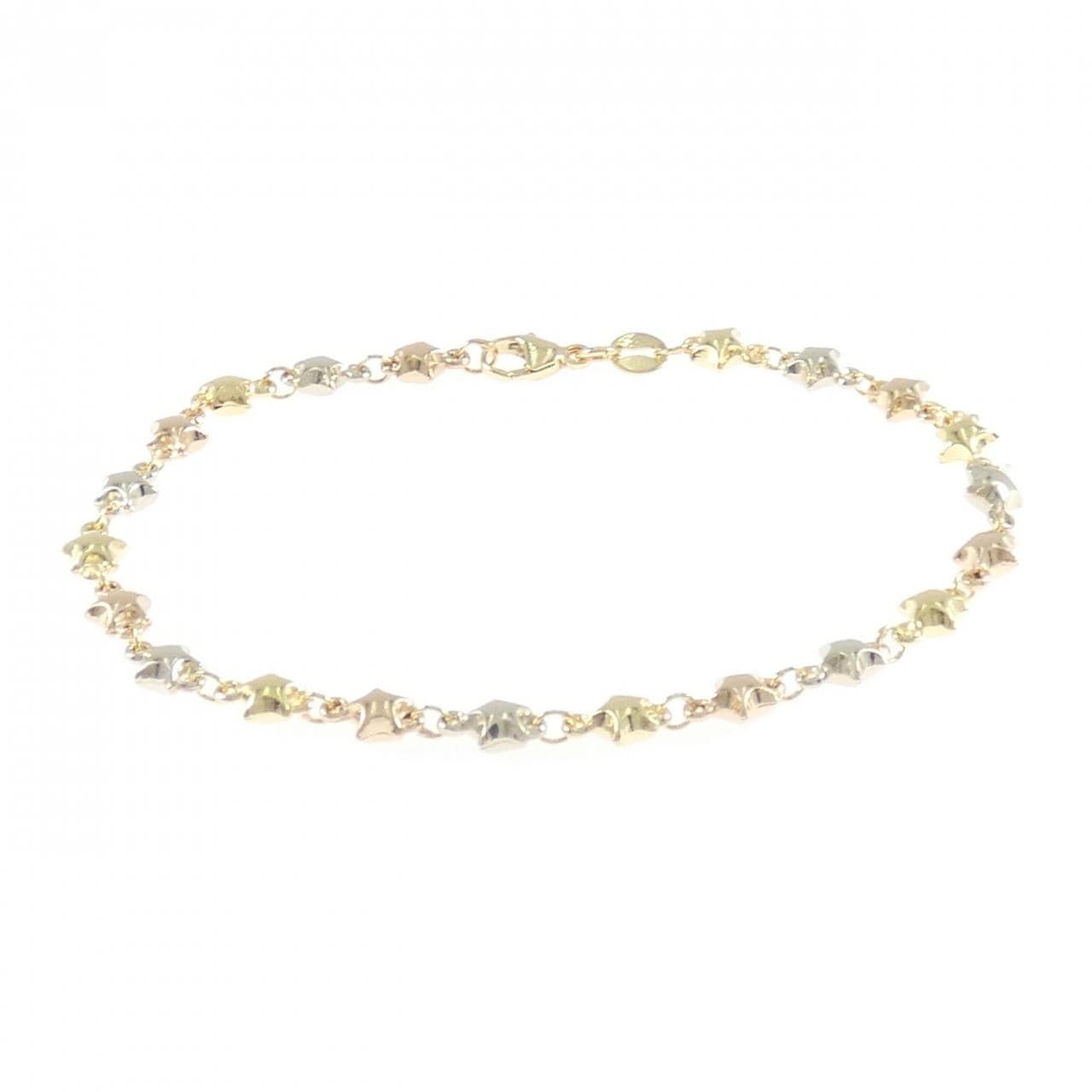 750スリーカラー スター ブレスレット