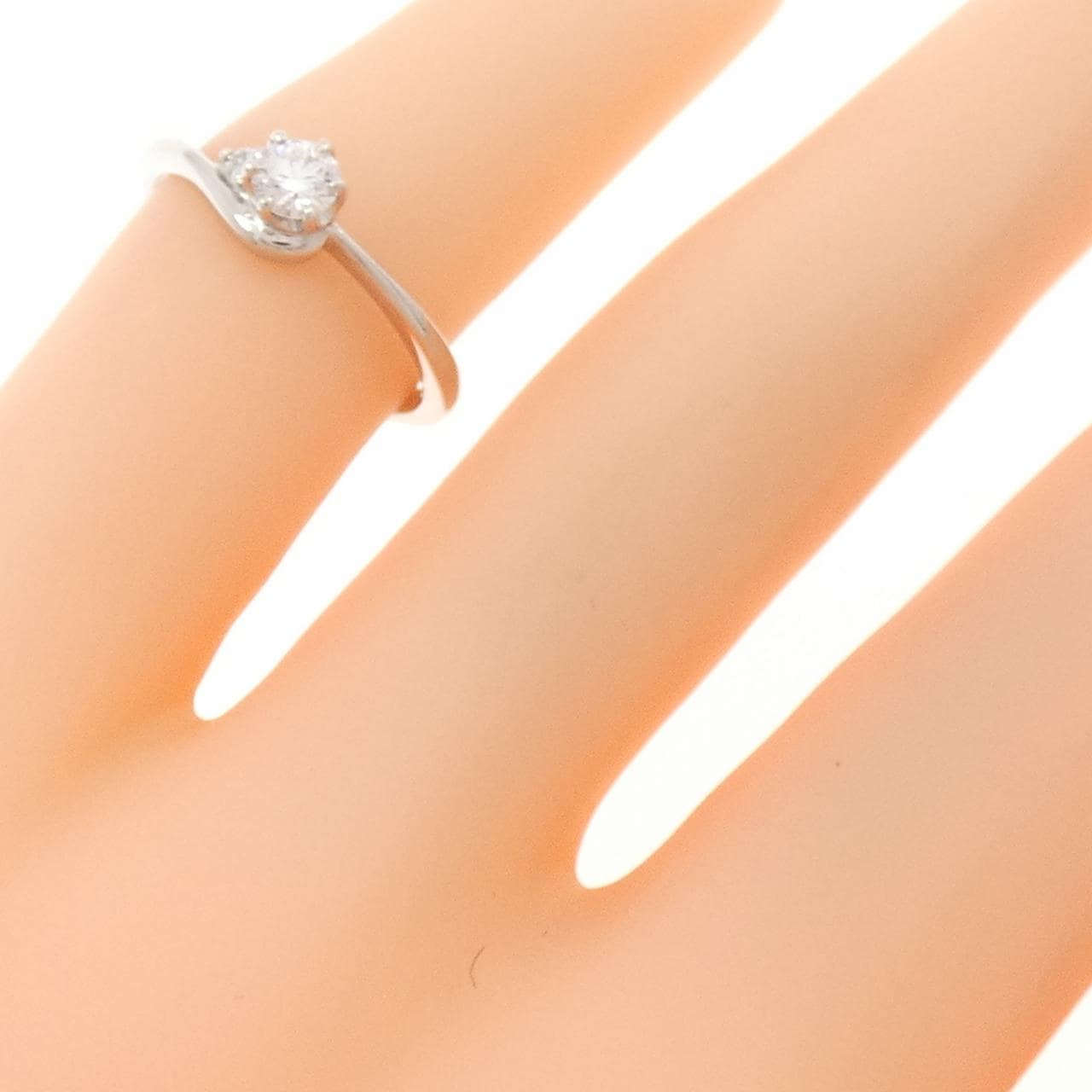 PT900 ダイヤモンド ピンキー リング 0.140CT