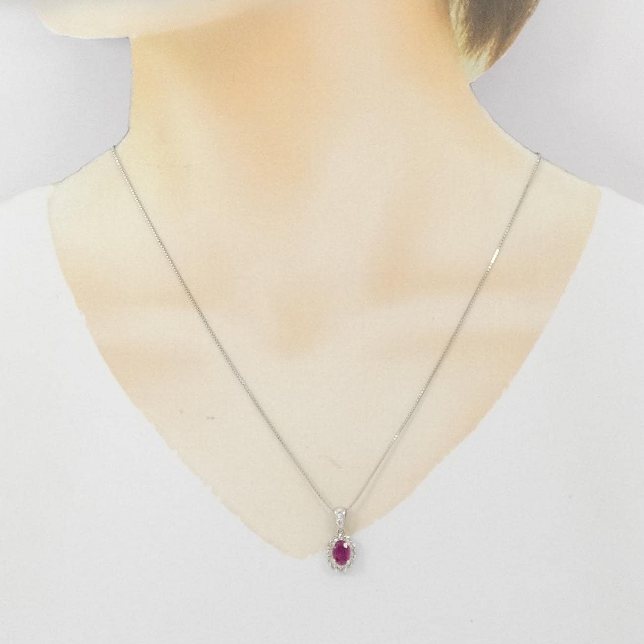 PT900/PT850红宝石项链0.75CT
