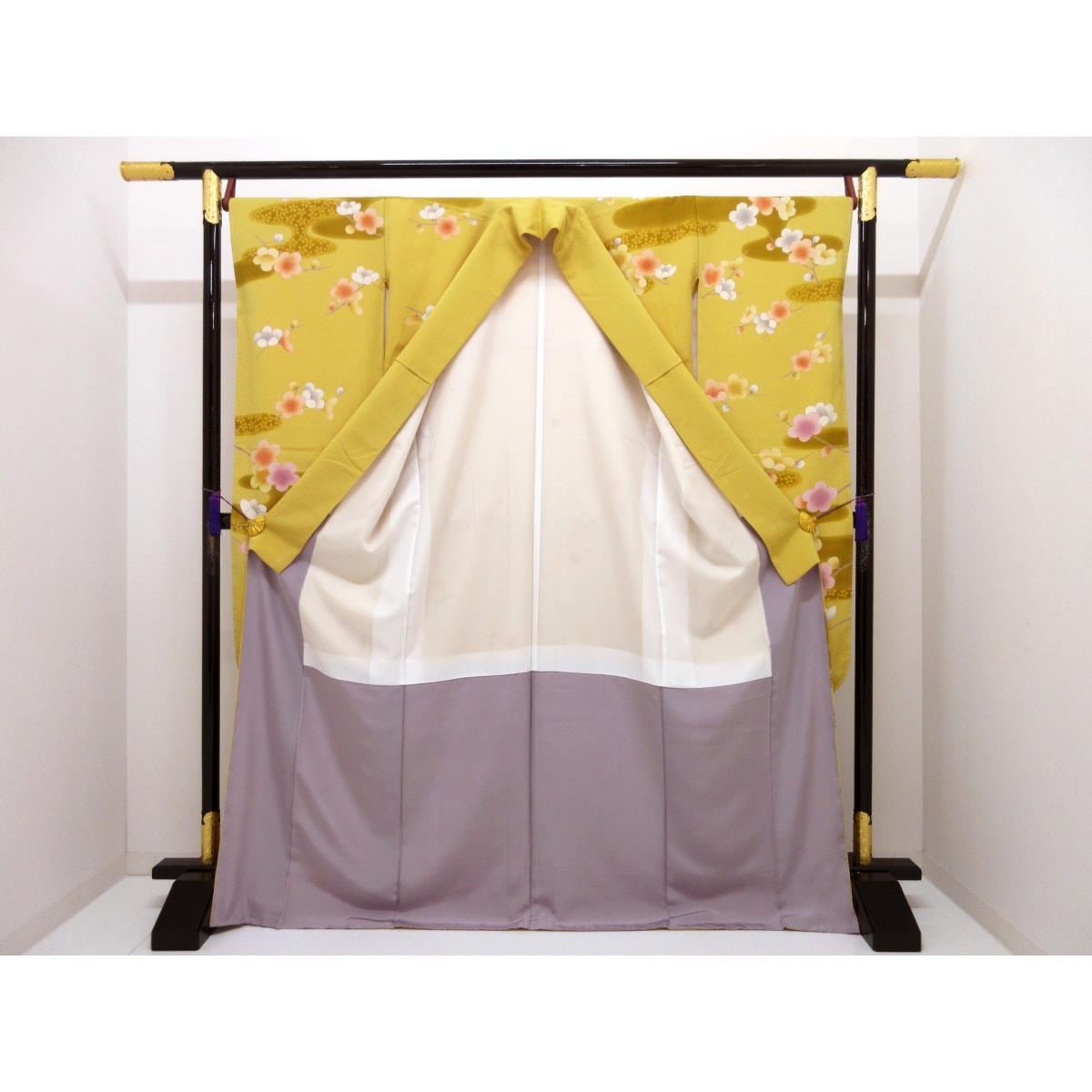 【未使用品】振袖　友禅金彩加工　きもの・長襦袢　２点セット