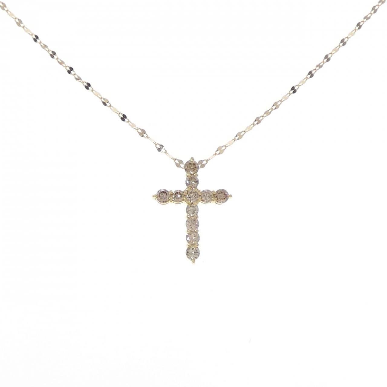 K18YG クロス ダイヤモンド ネックレス 0.30CT