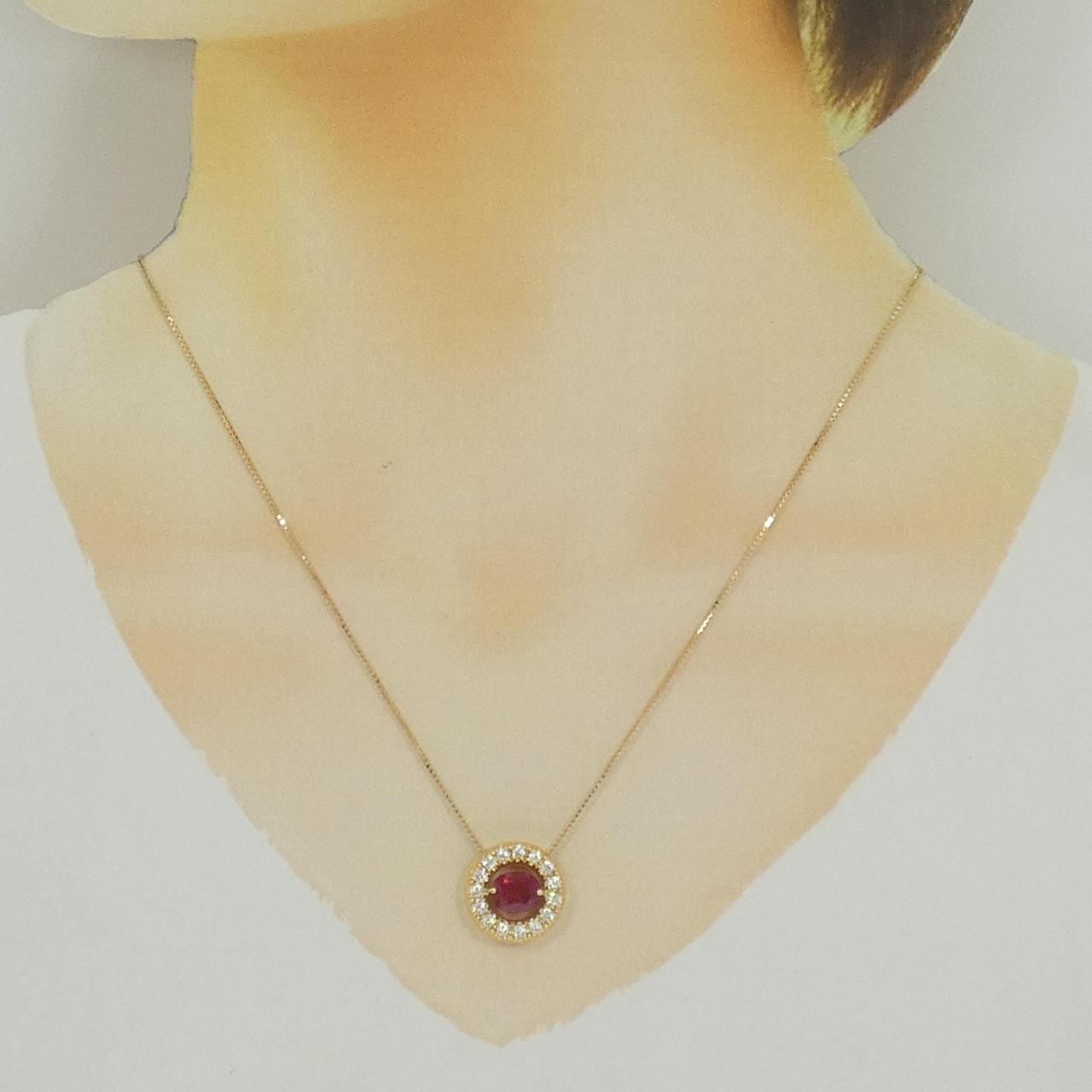 K18YG ルビー ネックレス 1.82CT