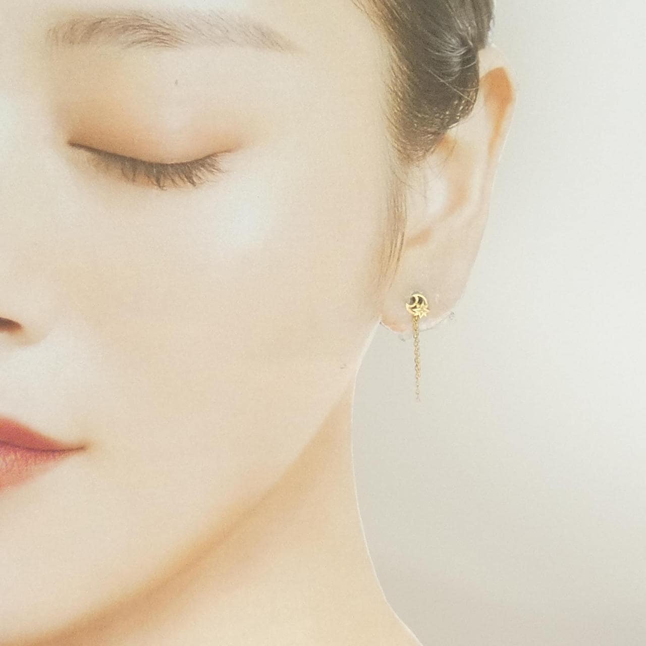 K18YG ムーン×スター ピアス