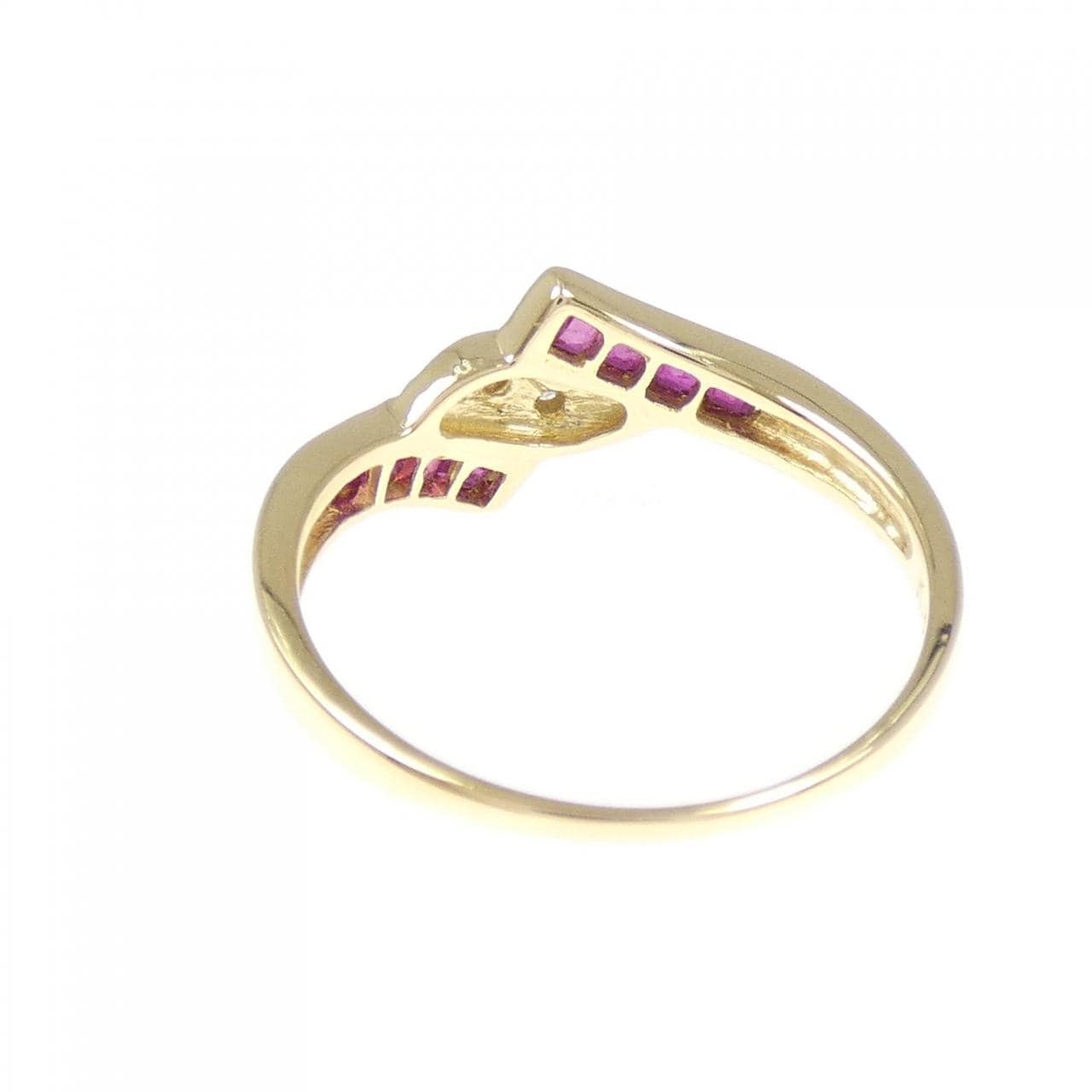 K18YG ルビー リング 0.33CT