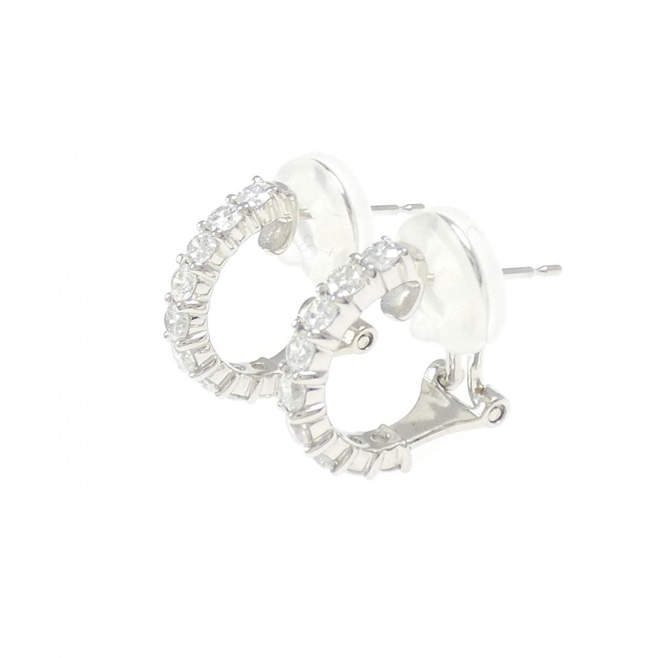 PT900/K14WG ダイヤモンド ピアス 1.00CT